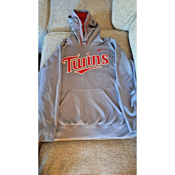 Nike Minnesota Twins Hoodie Grey/Red MLB ‎ Merchandise Pullover Sweatshirt MED - Picture 1 of 10